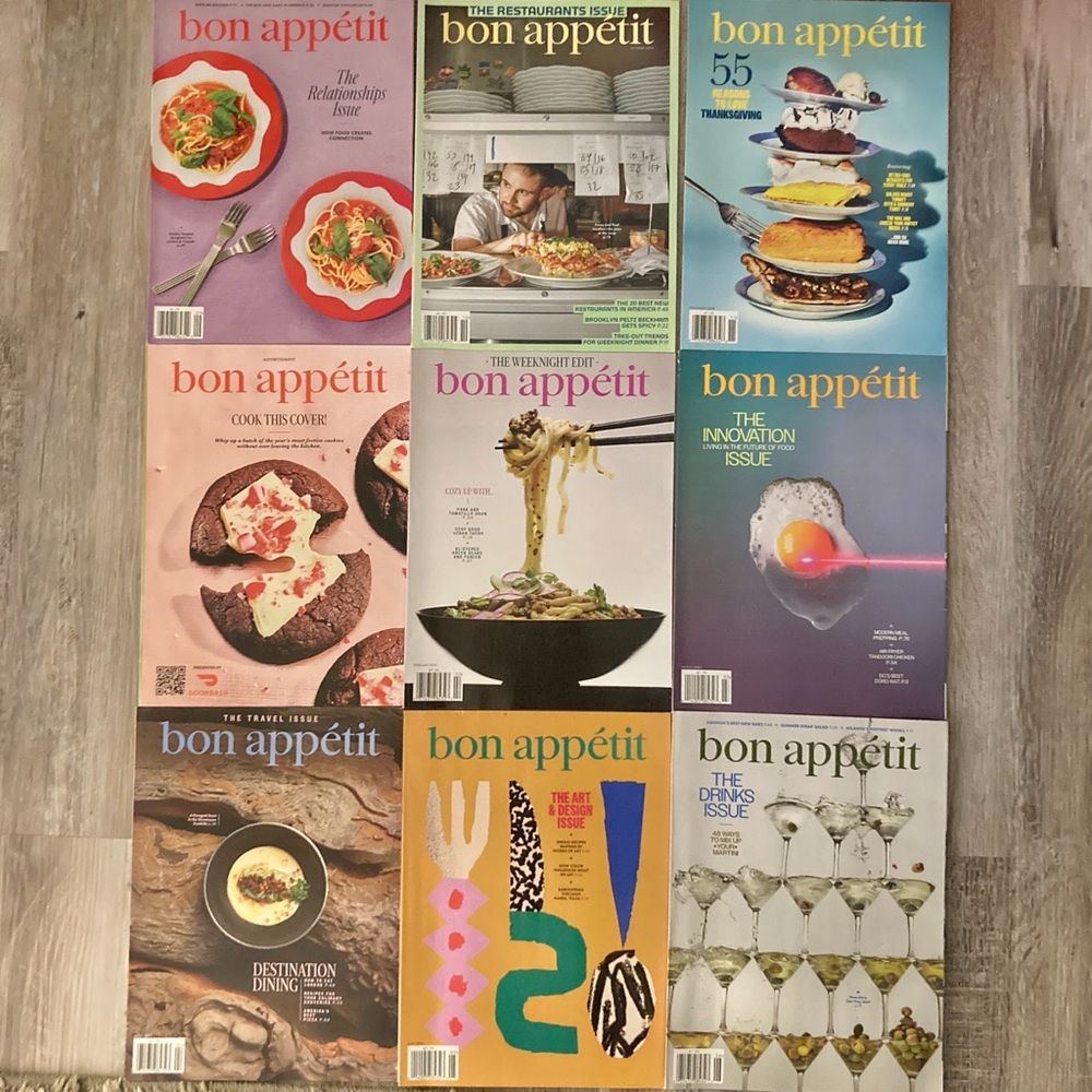 Lot 9 Bon Appetit Magazine 2025 2024 Jul Jun May Apr Mar Feb Jan Dec Nov Oct Sep - Picture 1 of 5